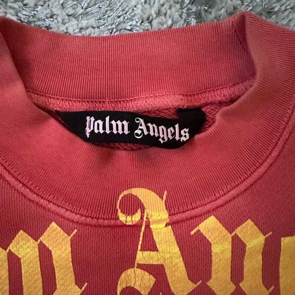 Palm Angels Red/Pink Yellow Crewneck Sweater - Picture 4 of 12